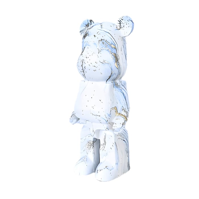 giant bears blue and white sculpture