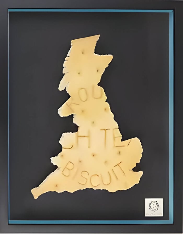 a map of Great Britain which resembles a rich tea biscuit