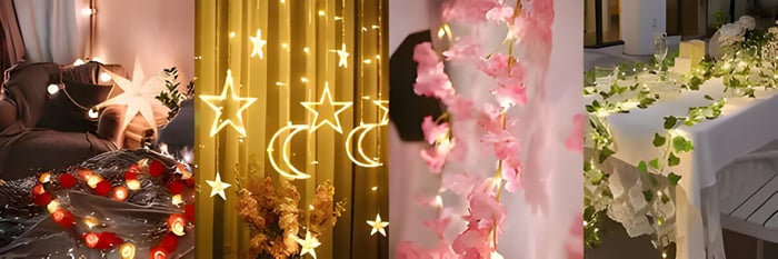 valentines themed fairy lights table decorations