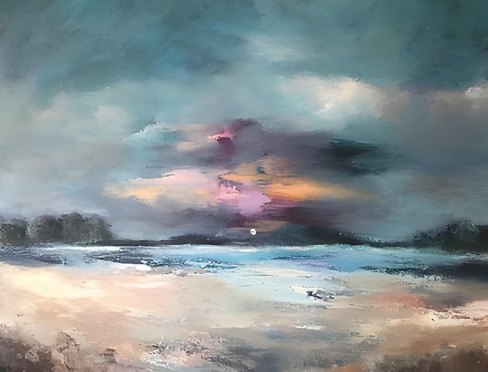 an abstract acrylic landscape painting