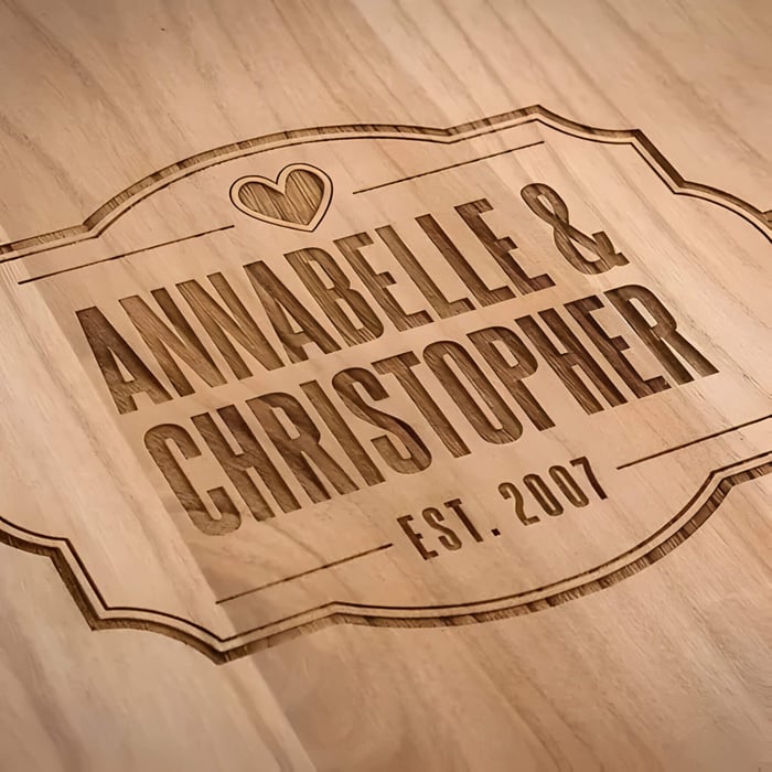 A wooden box with engraving on for anniversary gift ideas