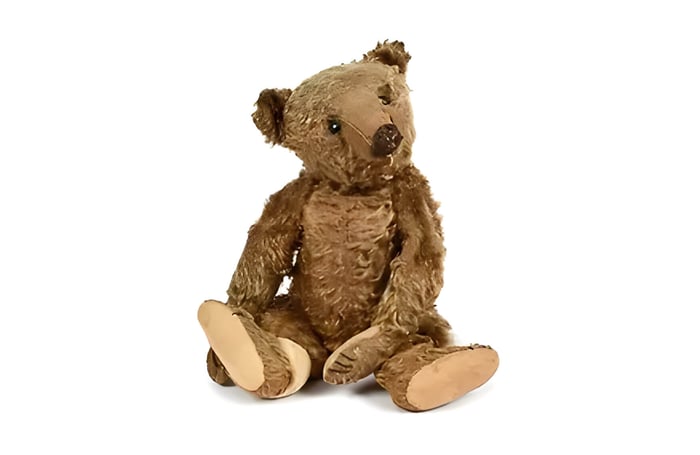 A brown vintage Steiff bear