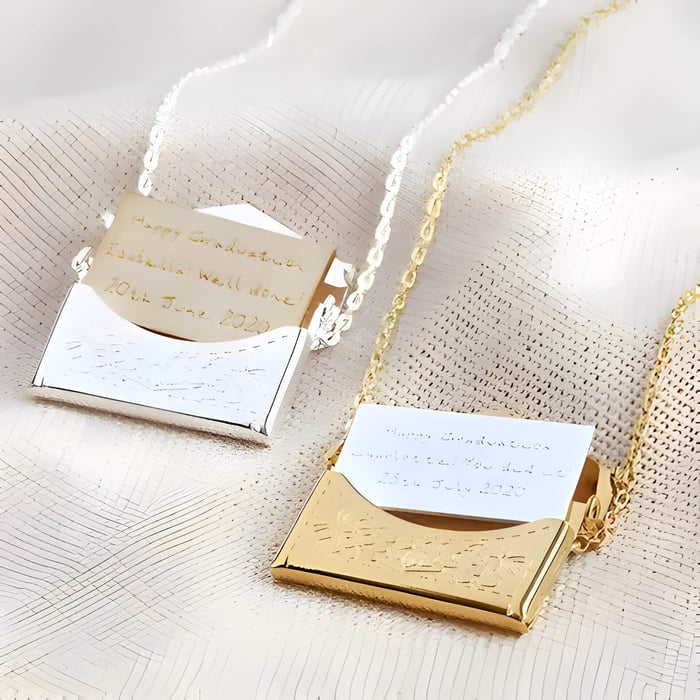 2 lockets, one gold and old silver with a note inside