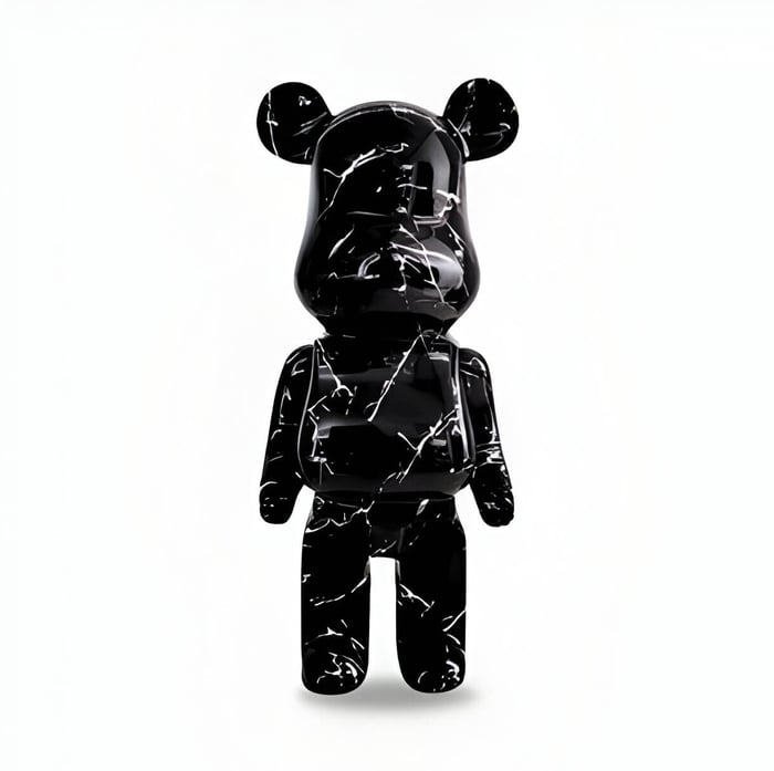 50cm Black stone giant bear sculpture