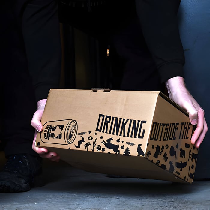 a cardboard box for a craft beer subscription