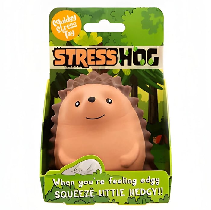a brown stress ball shaped like a hedgehog