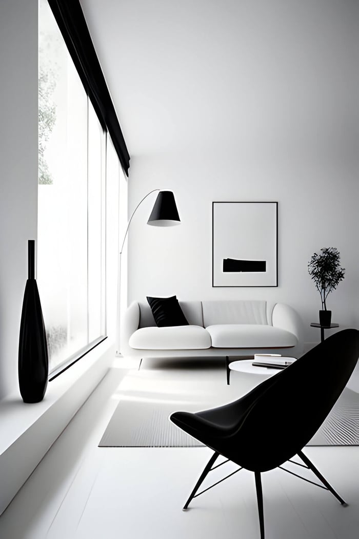 a black and white minimalist interior design