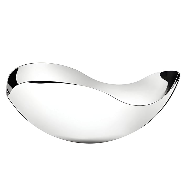 an abstract chrome bowl