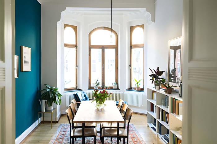 a family dining room in a house