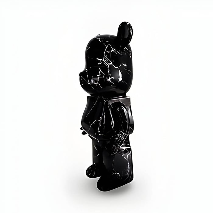 black stone giant bear sculpture