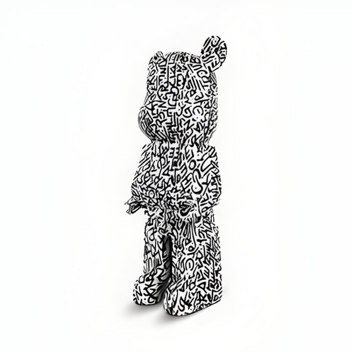 A scribble giant bear sculpture