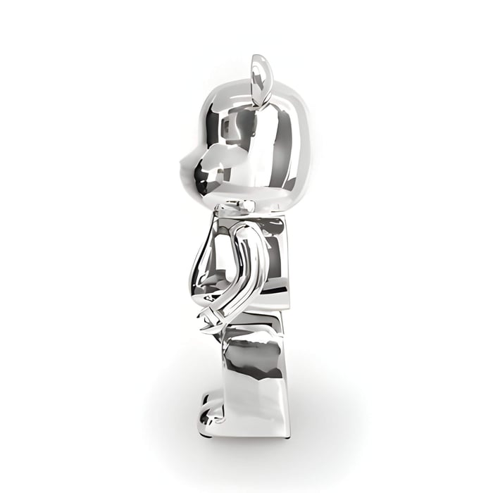 Mystic chrome giant bear sculpture