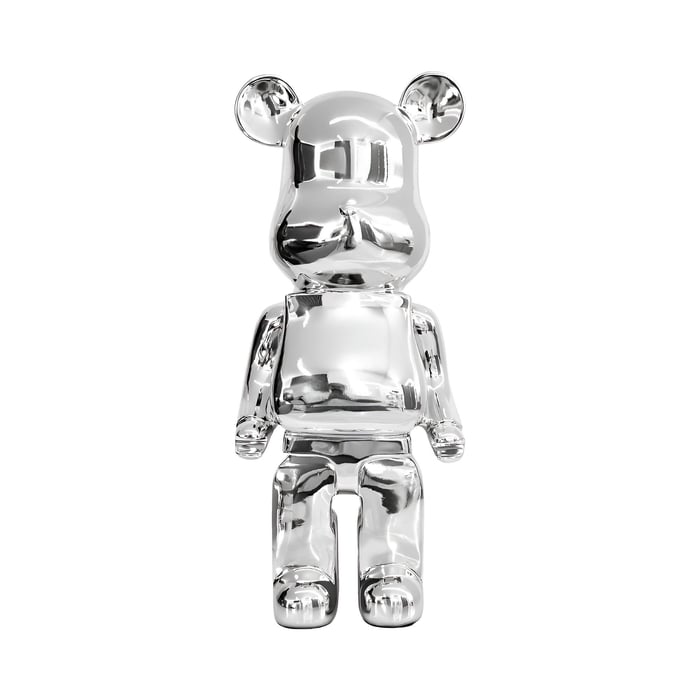 A silver Giant Bear Sculpture