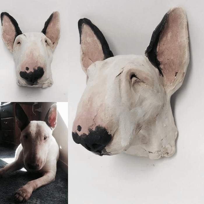 Dog Head Sculpture Wall Piece