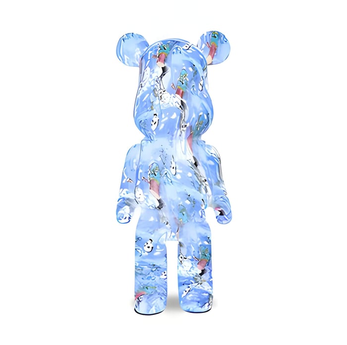 A blue & white giant bear sculpture