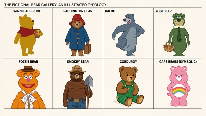 Famous bears from film and literature — Winnie the Pooh, Paddington, Baloo and more iconic bear characters