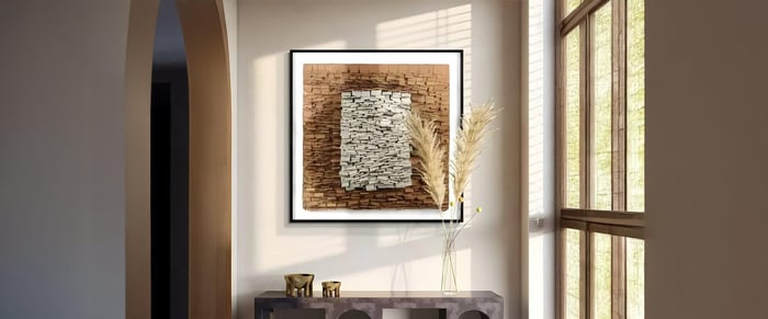 Rustic Charm: Reclaimed-Texture Cardboard Art for Warm, Cozy Walls