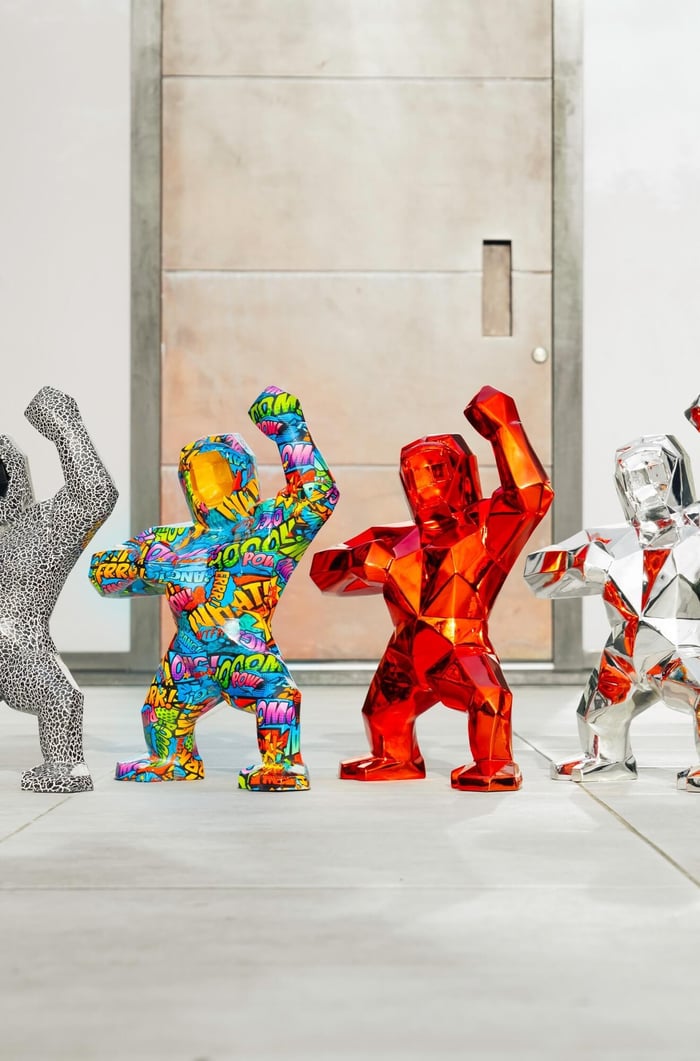 colourful, resin gorilla sculptures