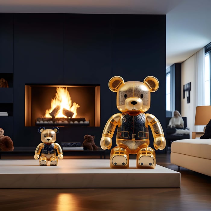 2 bears with different giant bear size elevating the living space
