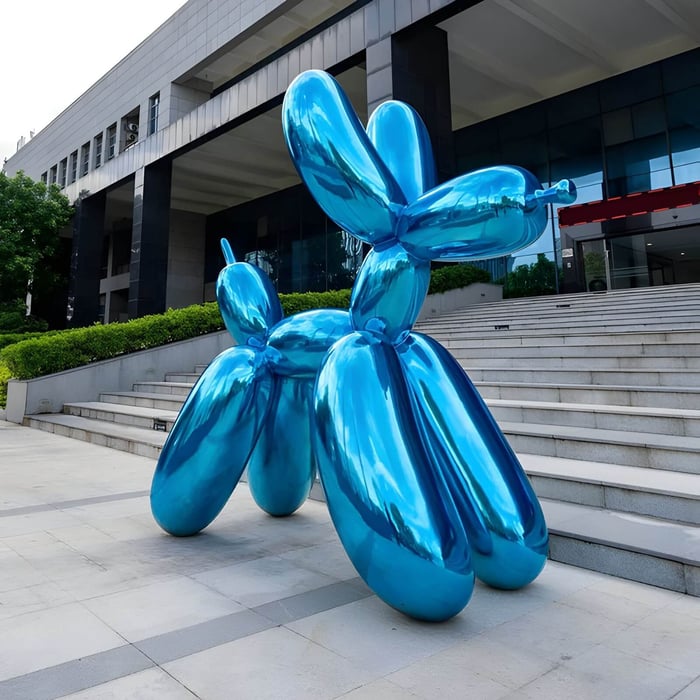 Sapphire Blue Dog Sculpture - 240cm for Christmas sculpture gift