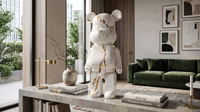 Giant Sculptures designer bear sculpture — contemporary collectible figurine in modern interior