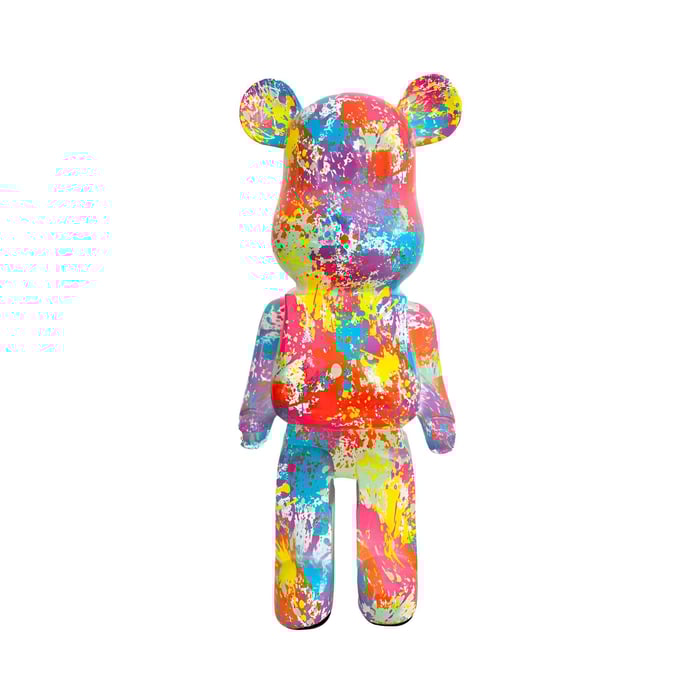 A multicoloured giant bear sculpture