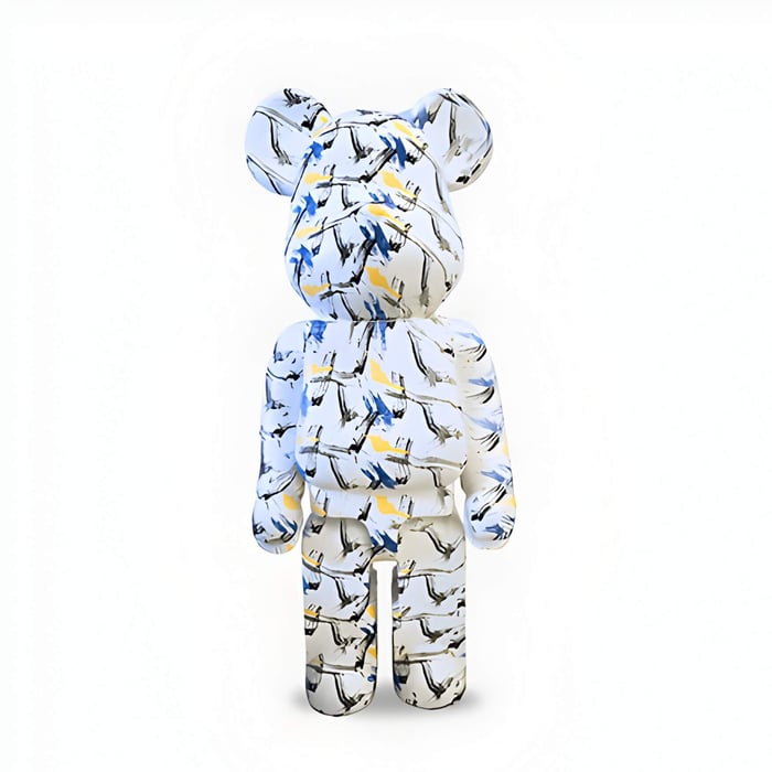 a white blue and yellow giant bear gift for a girl