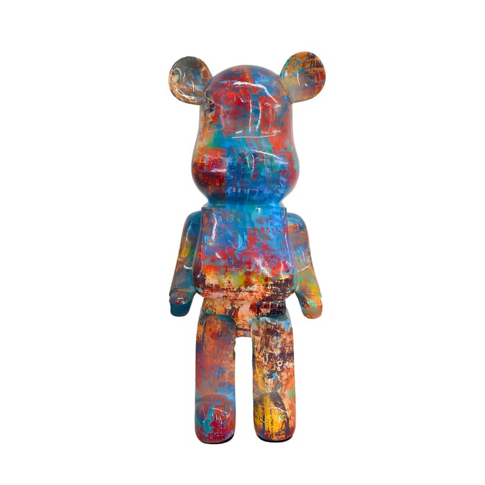 a multi coloured giant bear sculpture