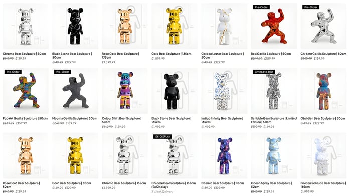 a screenshot of the giant bear product web page