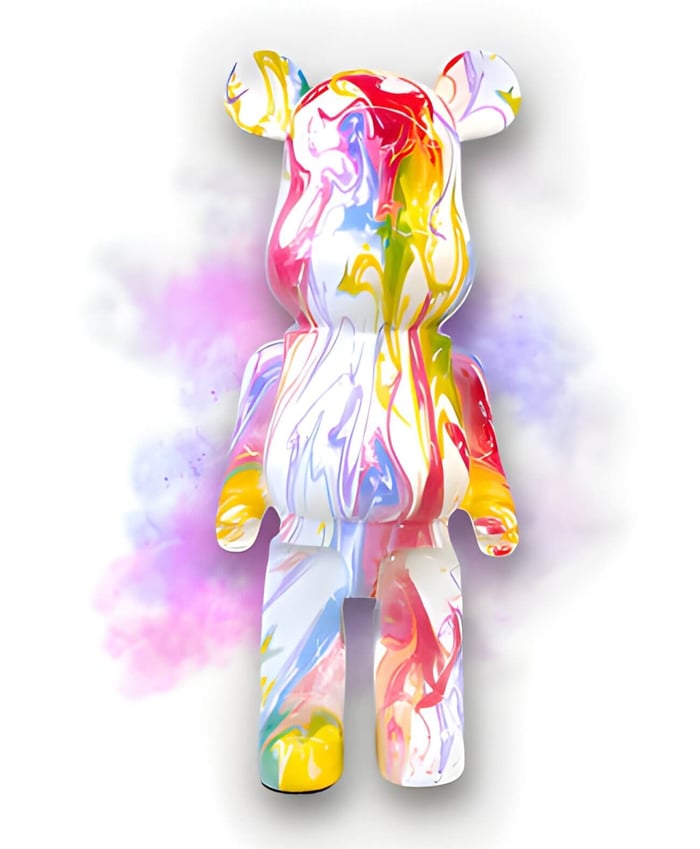 A multicoloured bear sculpture