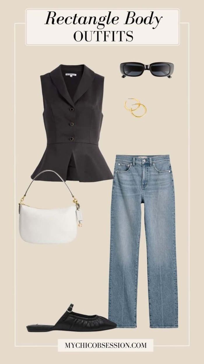 rectangle body shape outfit
