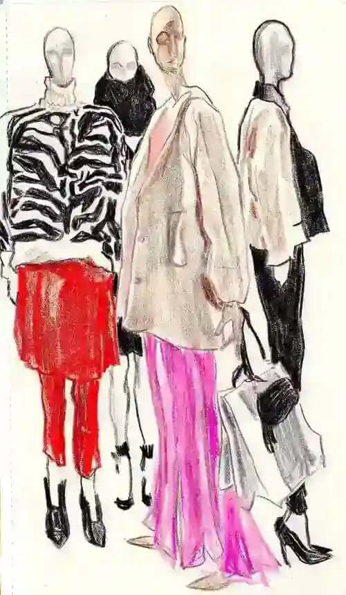 hand drawn fashion sketches