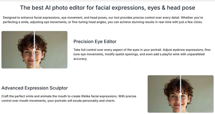 modelia change facial expression