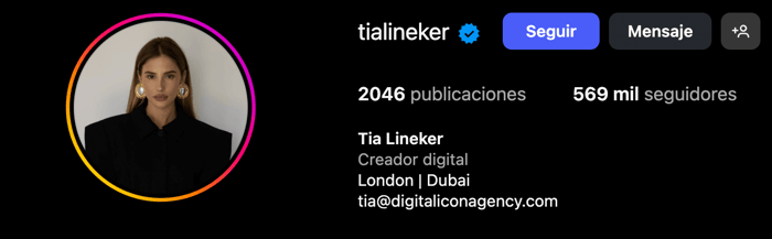tia lineker digital creator