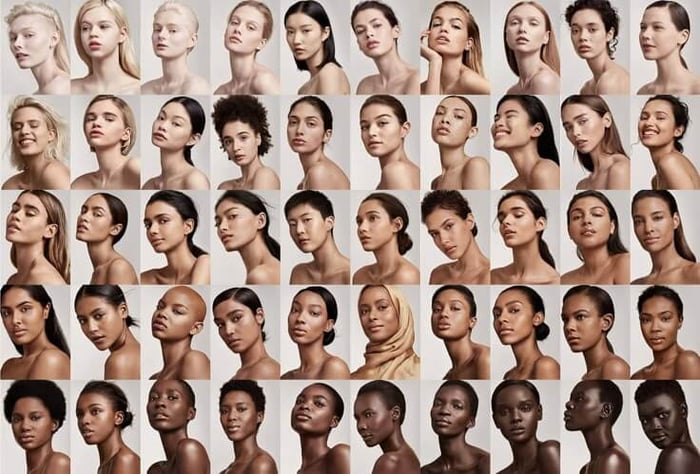 model faces