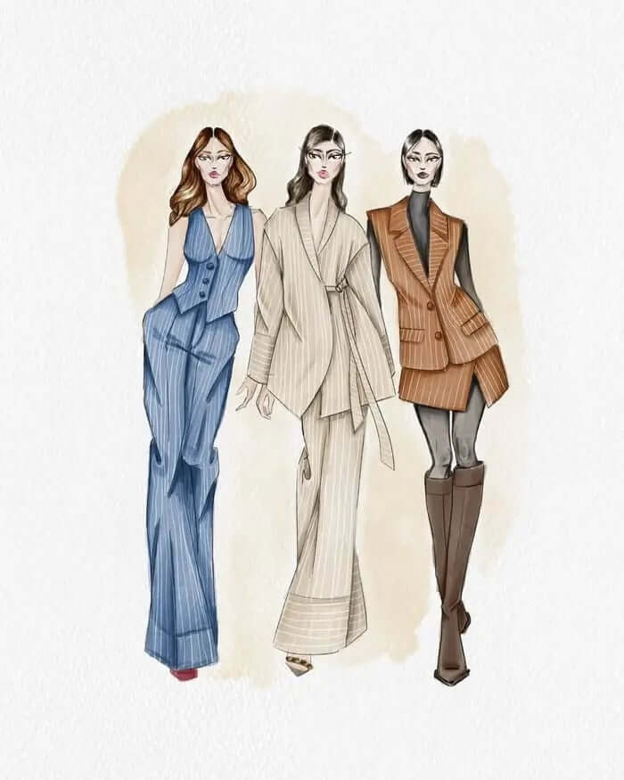 hand drawn fashion sketches