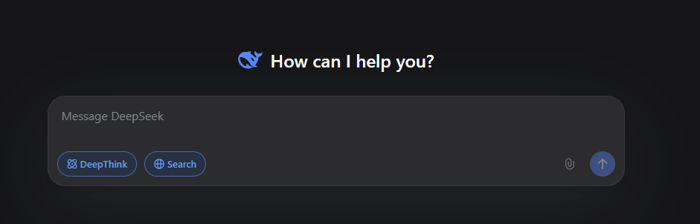 Capture d'écran de l'interface de Deepseek AI.