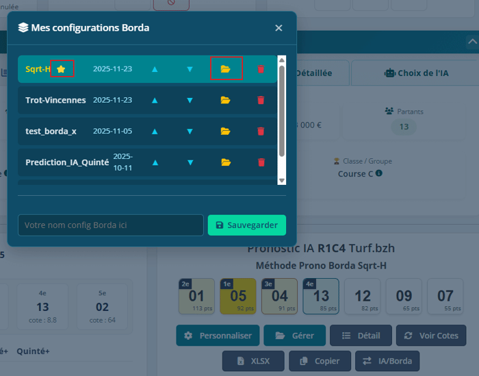 Chargement configuration