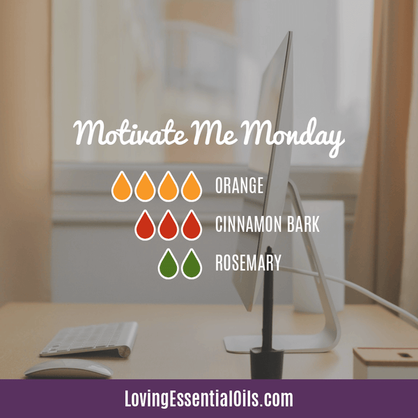 Sweet Orange Diffuser Recipe - Motivate Me Monday by Loving Essential Oils with orange, cinnamon, and rosemary
