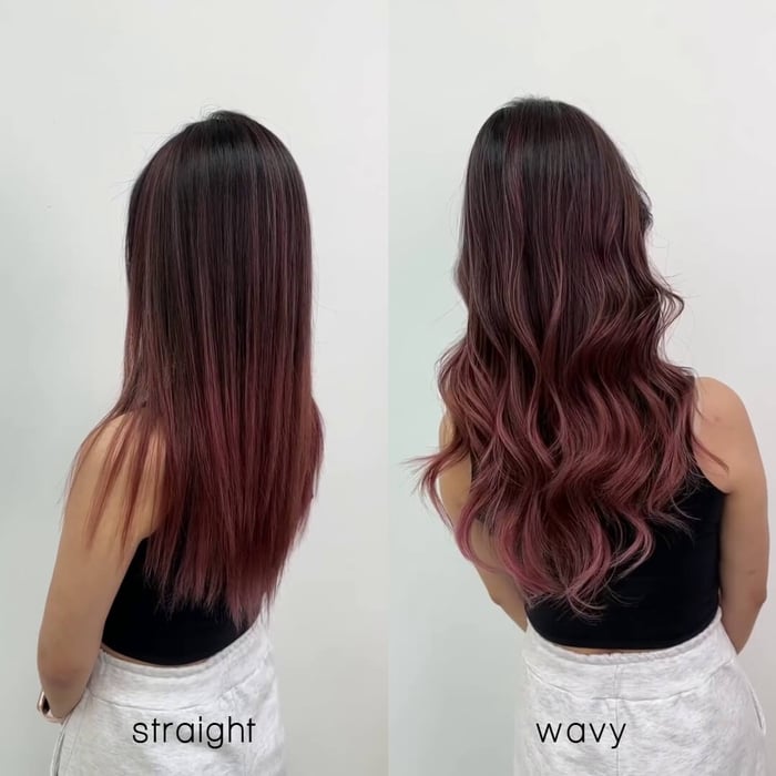Air Touch Balayage creates a seamless, natural color that looks stunning whether your hair is straight or in soft waves.