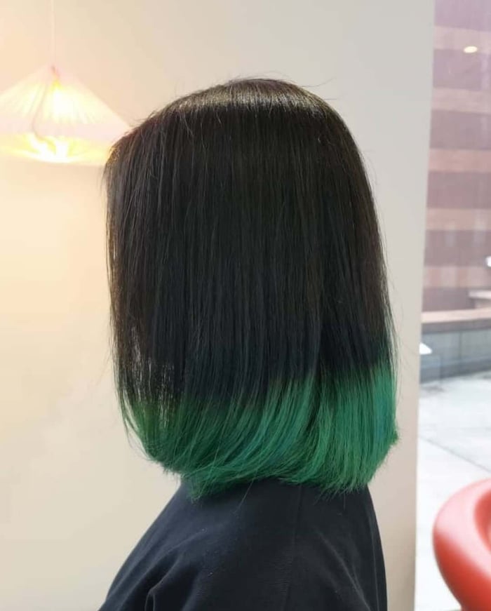 Dip dye is the perfect way to experiment with a vibrant green without committing to a full head of color.