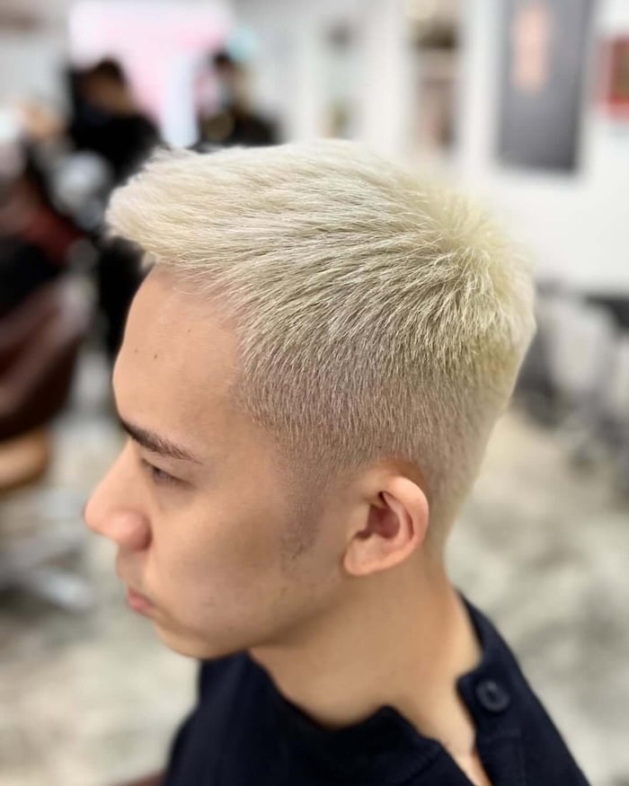 Embracing the icy cool vibes with this stunning platinum transformation.