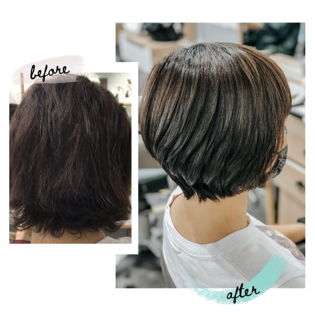For bob-length hair, the Japanese Soft Rebonding treatment can provide beautifully smooth results for about 4-5 months.