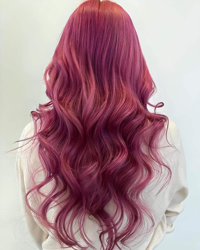 Berry balayage: A unique blend of purple, orange, and red for a stunning, personalized look.