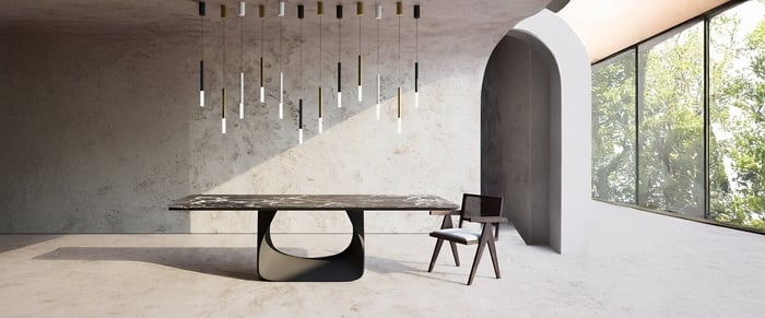 This striking pendant light features cascading cylinders in black, white, and gold. Ideal for dining areas or entryways, it combines modern design with artistic flair, adding sophistication to any space.