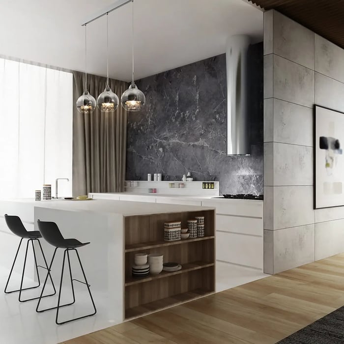 This striking pendant light features cascading cylinders in black, white, and gold. Ideal for dining areas or entryways, it combines modern design with artistic flair, adding sophistication to any space.