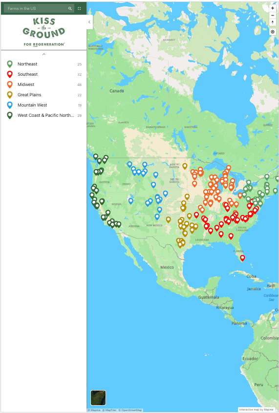 Kiss the Ground regenerative farm map