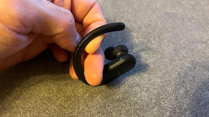 JBL Endurance Peak 3 earbuds with over-ear hooks for secure fit