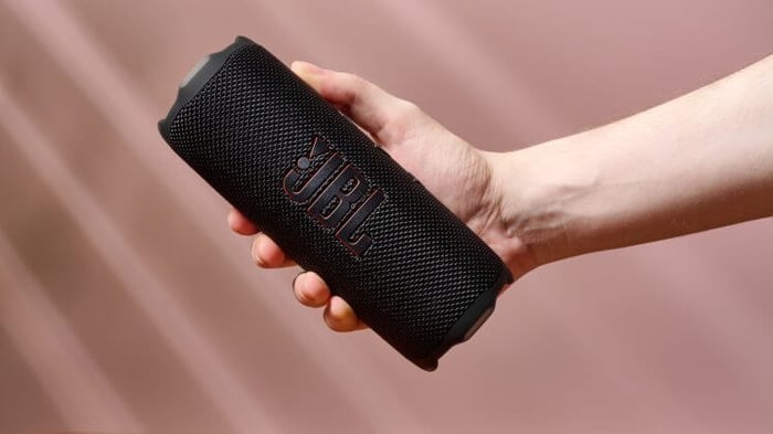 JBL Flip 7 in hand, showcasing its portable design