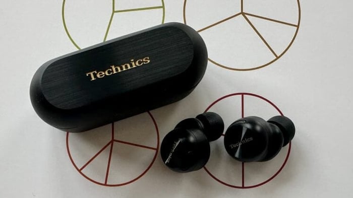 Technics EAH-AZ100 earbuds on a white surface